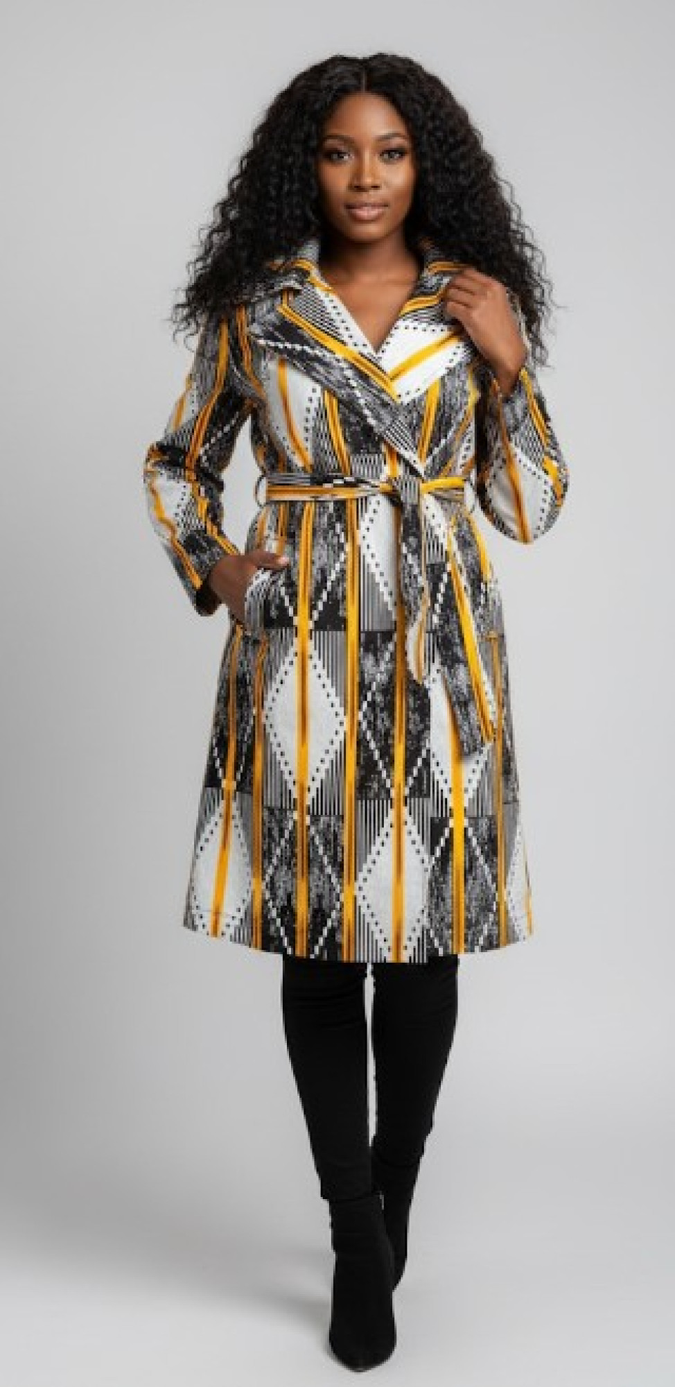  Geometric Radiance Trench Coat