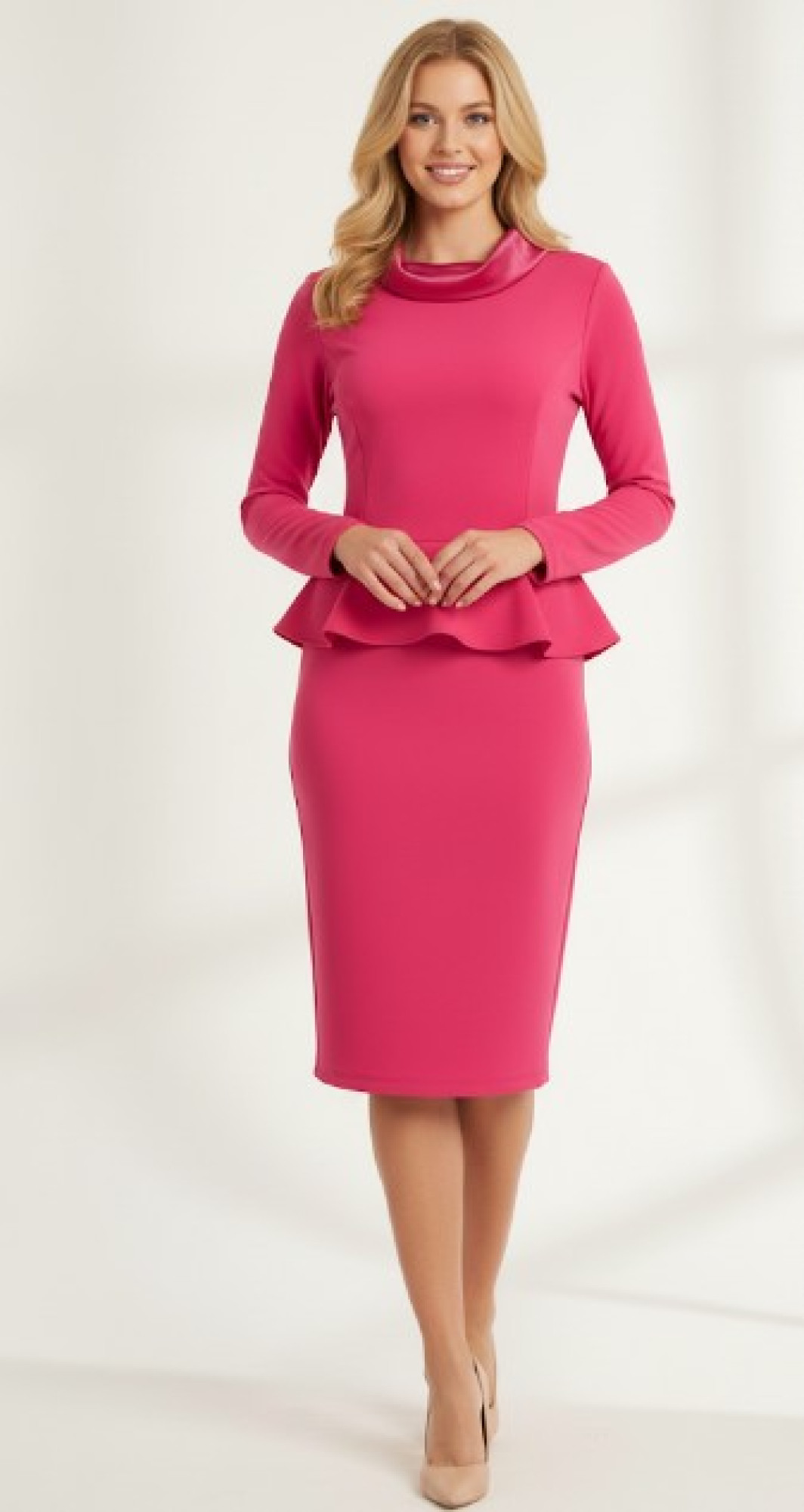  Radiant Peplum Power Dress