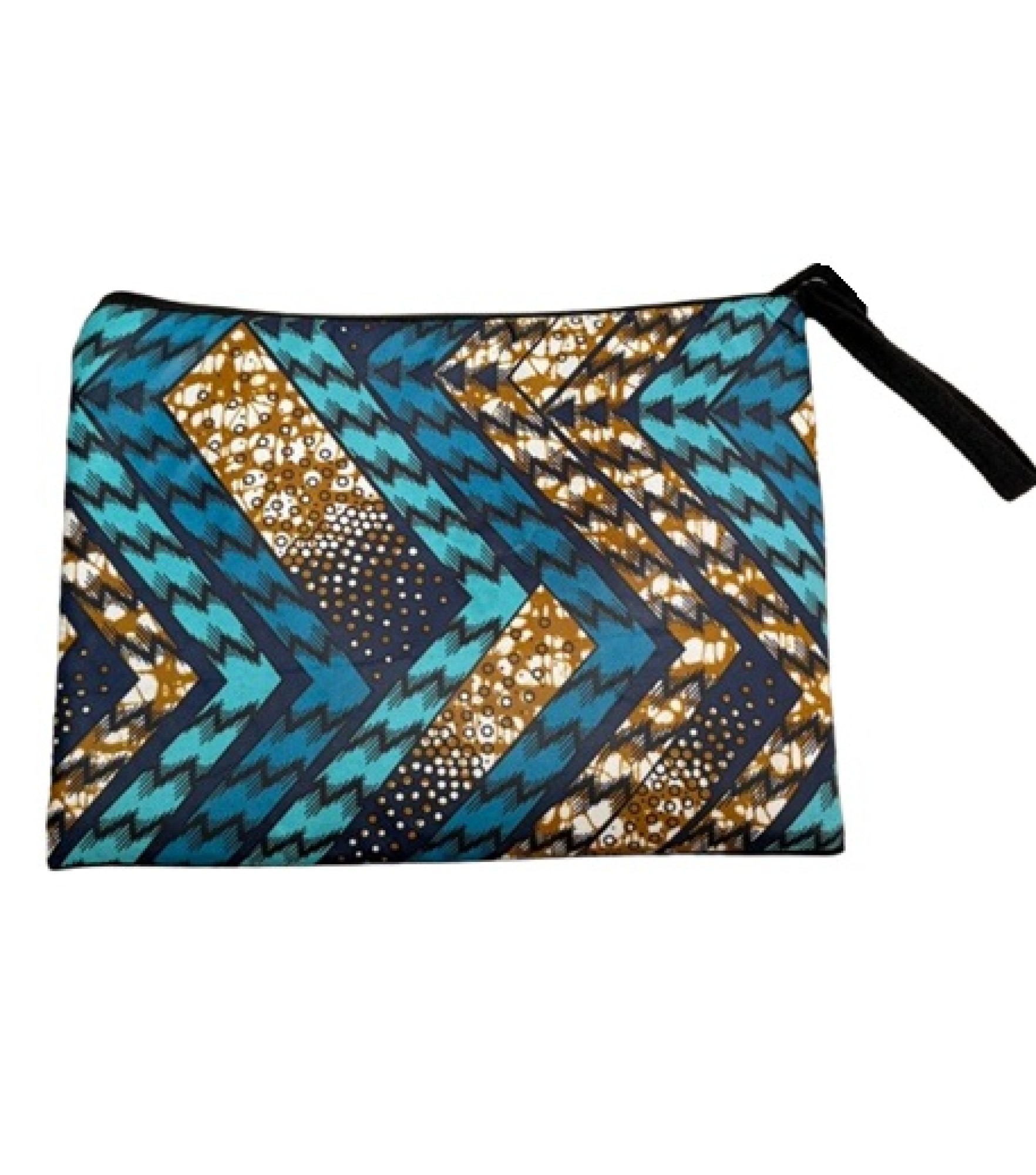 Ocean Wave African Print Wristlet Pouch