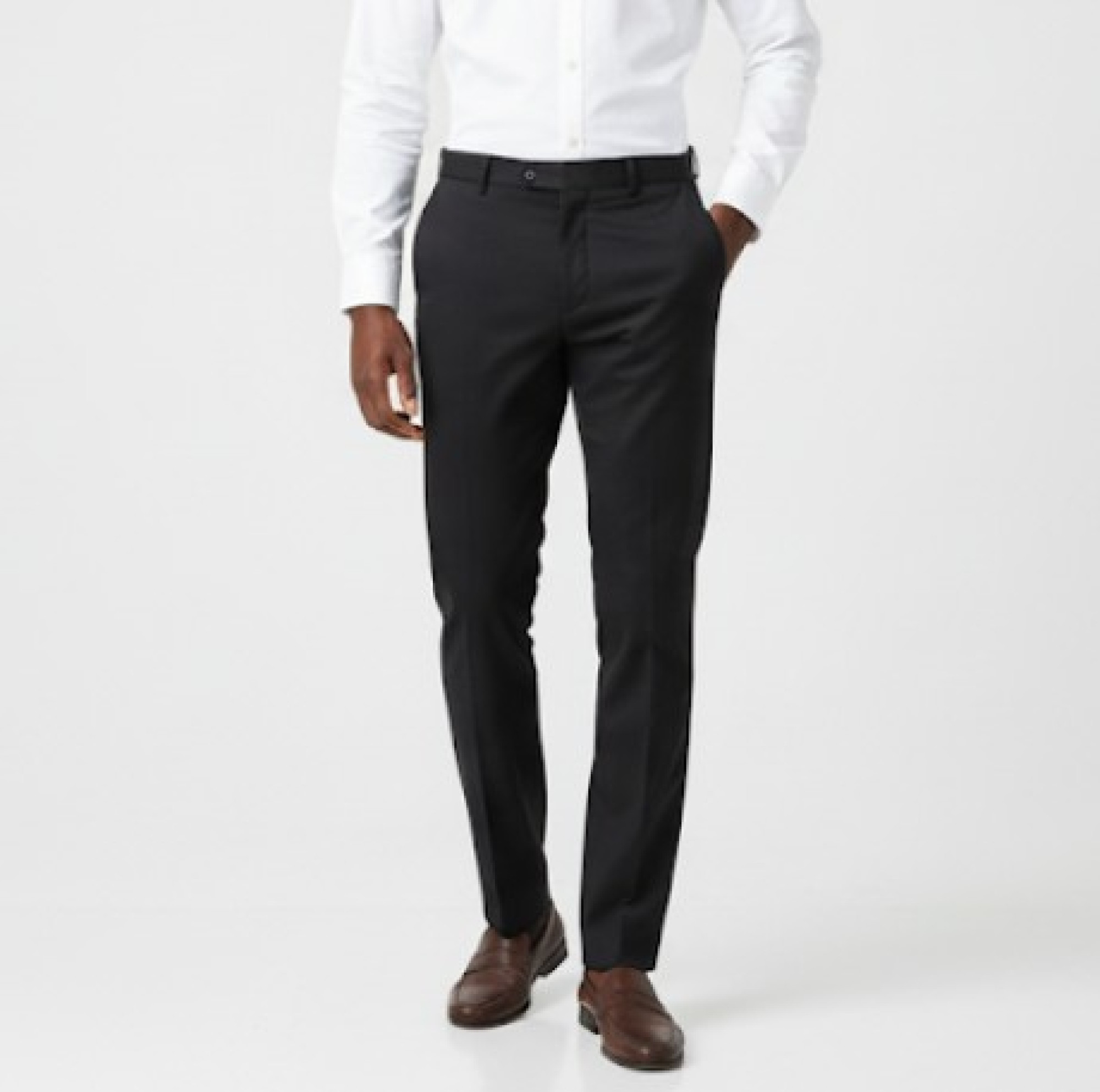 Modern Slim-Fit Black Men Trousers
