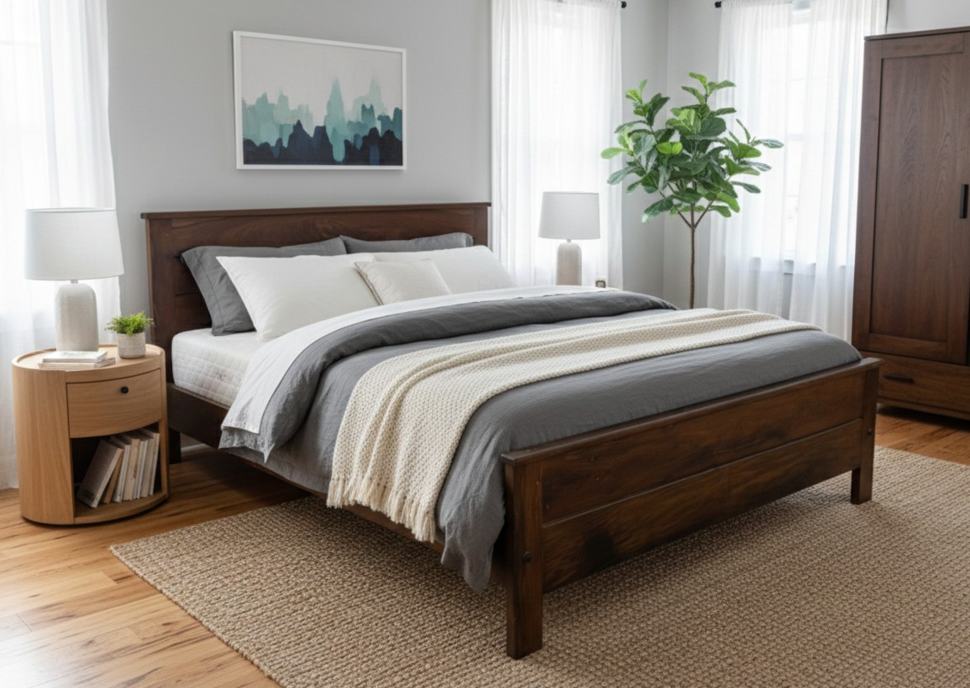 The Ashford Hardwood Walnut Bed Frame - Queen