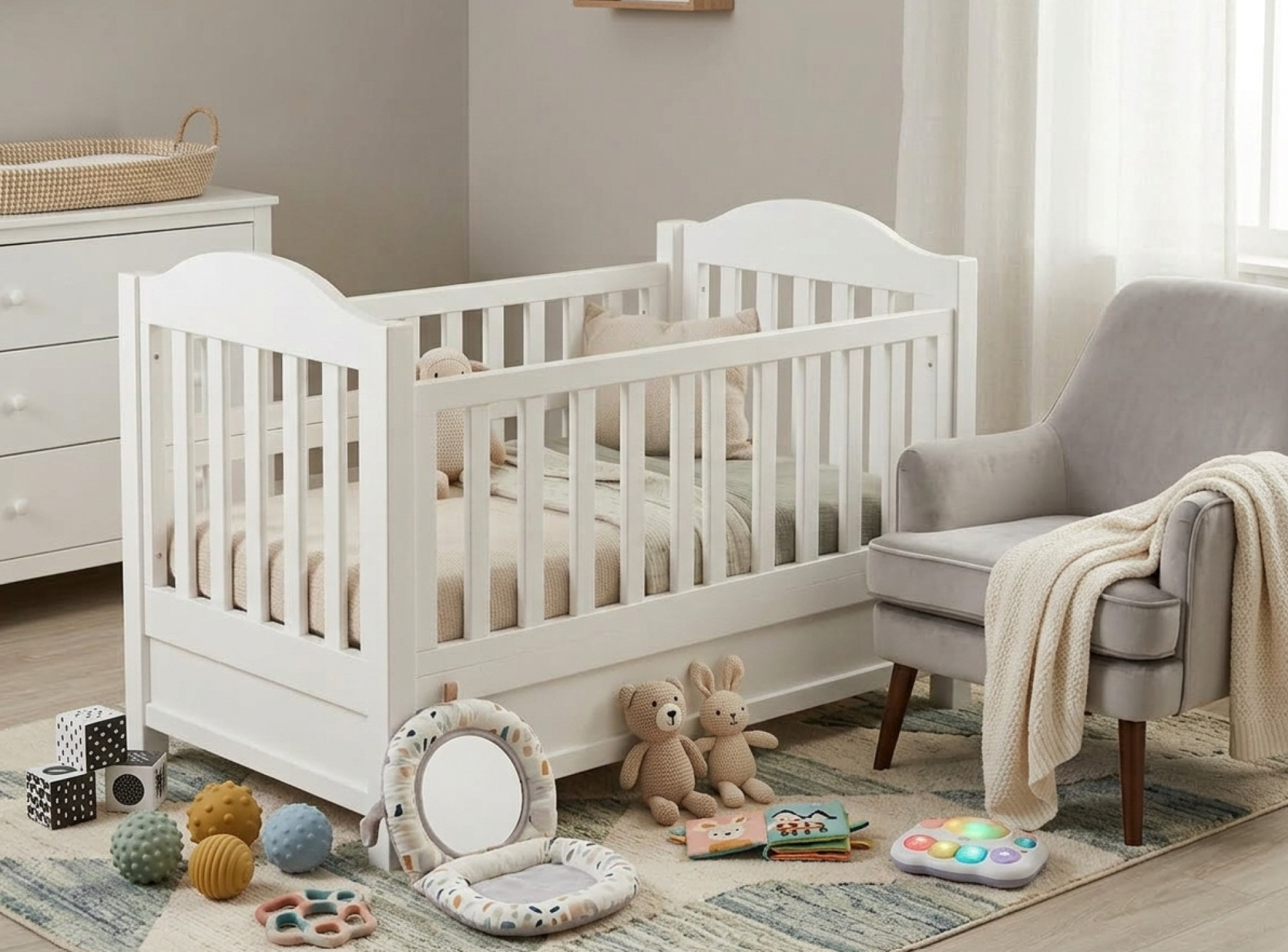 Elegant White Baby Cot